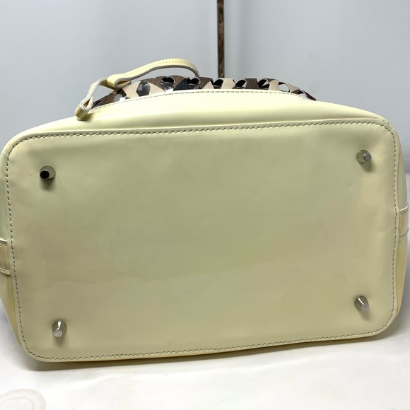 Burberry Patent Leather Clear Check Bucket Bag